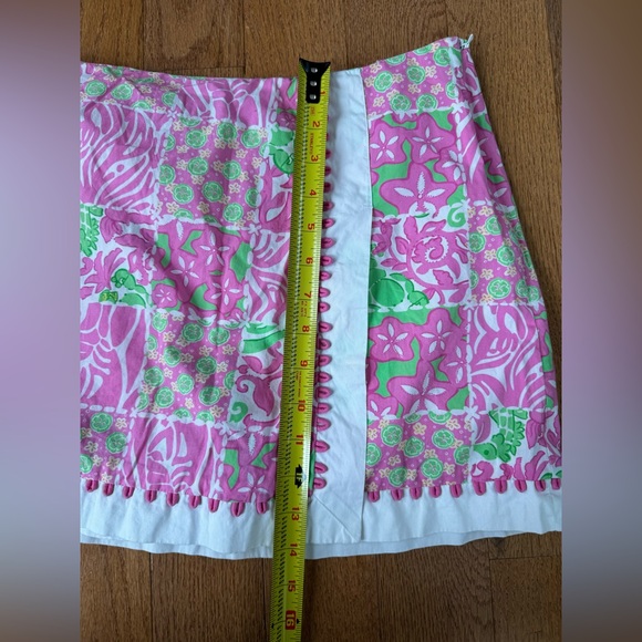 Lilly Pulitzer size 2 Faux Wrap Skirt Skort Pink Green - Picture 7 of 9